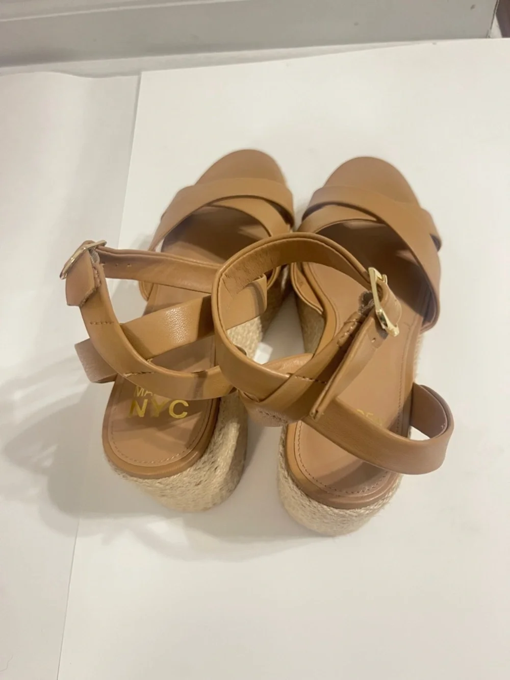 Madden NYC Women’s Strappy Wedge Sandals, Size 9.5 Medium Width - Picture 3 of 6